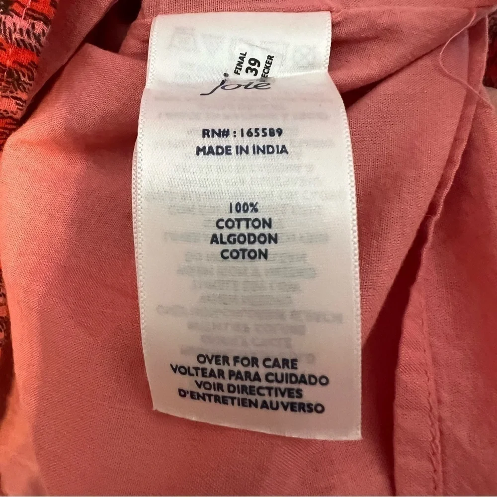 Joie V-Neck Tiered Maxi Dress Sleeveless Tea Rose Red Floral Lined 100% Cotton S - Picture 11 of 12